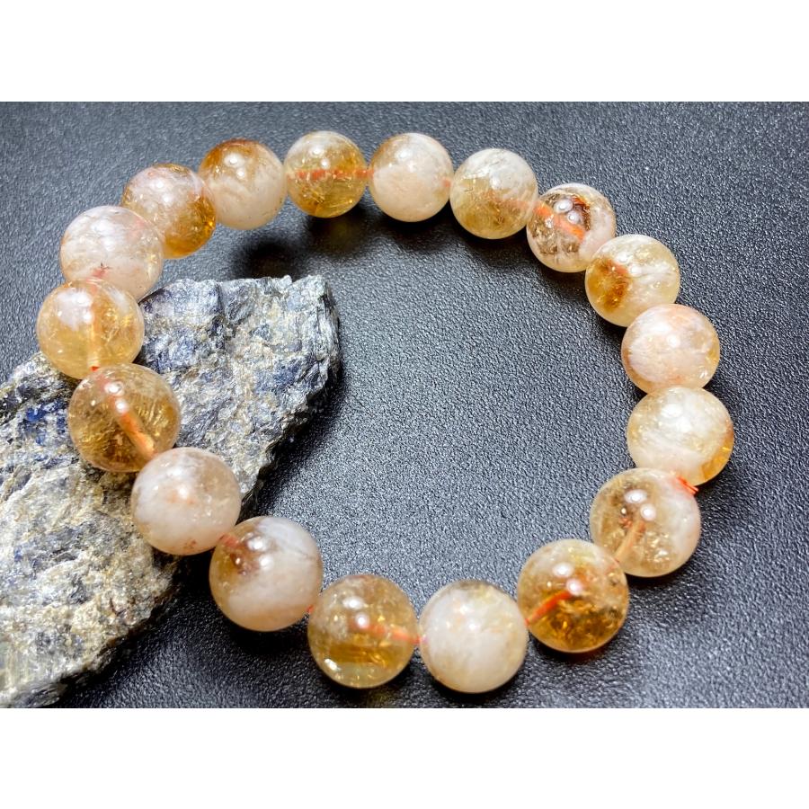 BR14 天然黄水晶 シトリン ミルキーシトリン ブレスレット 大粒 11月