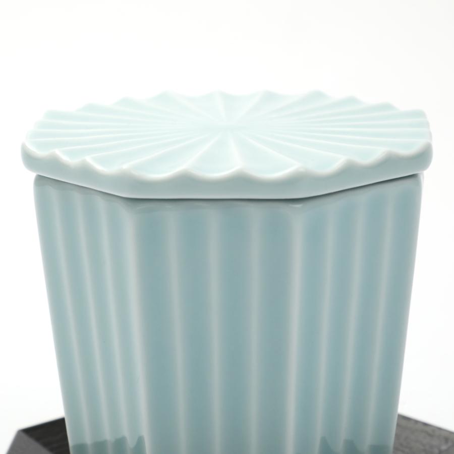 茶碗蒸し 食器 青白磁 八角彫蒸し碗 受け皿付 茶碗蒸し用食器 PZN36K67