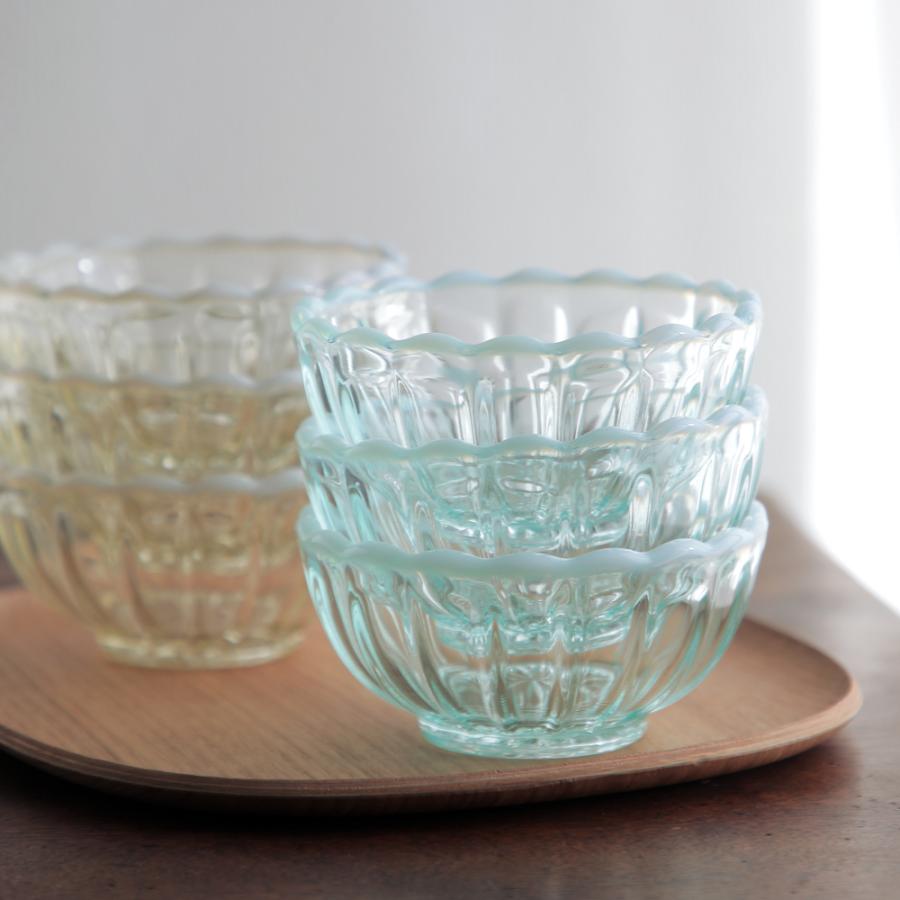 2個で送料無料 廣田硝子 雪の花 ひめ鉢 ガラス レトロ 夏 日本製