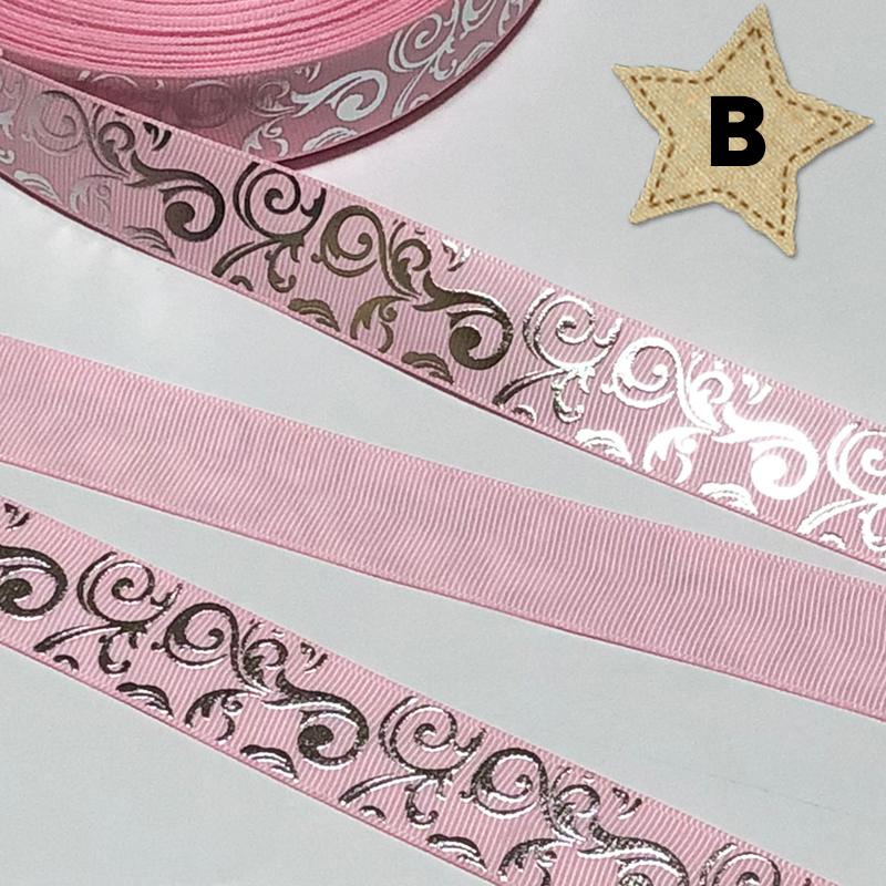 23mm幅 25mm幅 1m】全16色 蔦柄 アラベスク柄 グログランリボン