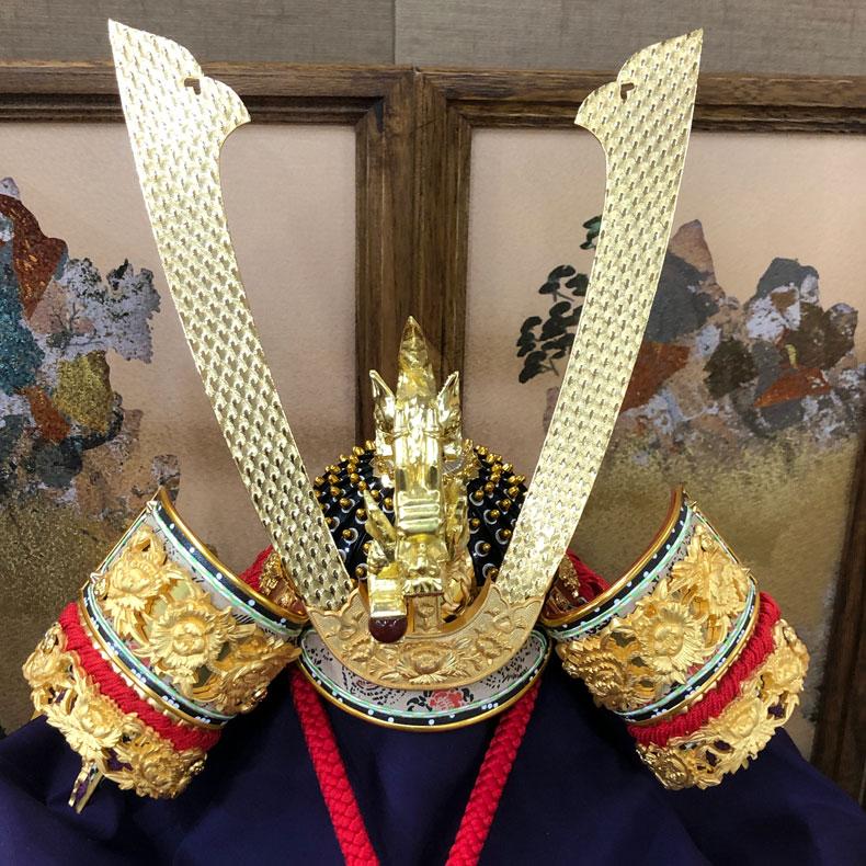 甲冑師 平安光雲作 京製兜 金箔錣合わせ鉢星兜 五月節句 五月人形 兜