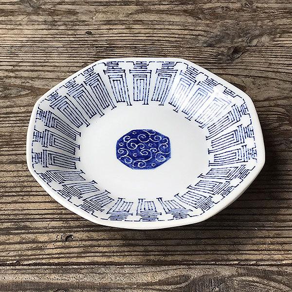 中華青壽 シューマイ皿 中華食器 八角皿 業務用 日本製 磁器 約18.5cm