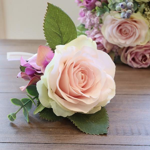 misuzu123* 優しいピンク〜ラベンダー ローズ＆ベリー クラッチブーケ