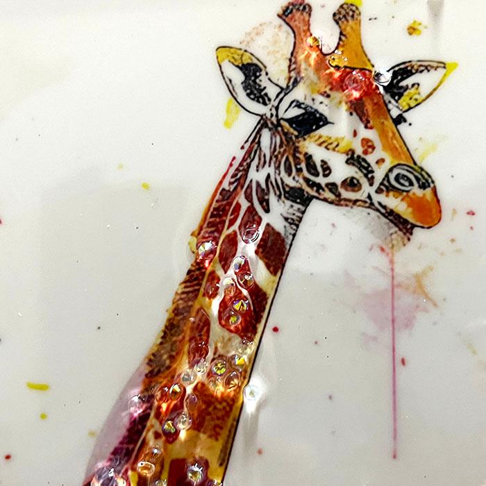 送料無料 クリスタルアートパネル オマージュアートパネル キリン