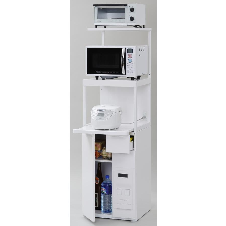 米びつ付きレンジ台 幅50 スリムタイプ 「ファインキッチン」SKU-311W