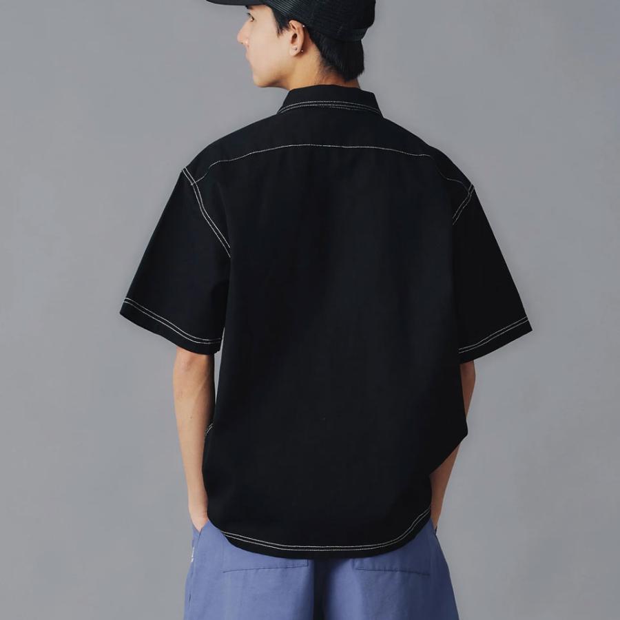 XLARGE（エクストラ ラージ） 半袖ワークシャツ ZIP UP S/S WORK SHIRT