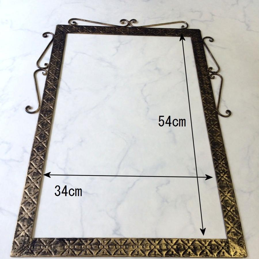 アイアン ミラー フレーム 鉄職人の手作り 日本製鏡付き アンティーク