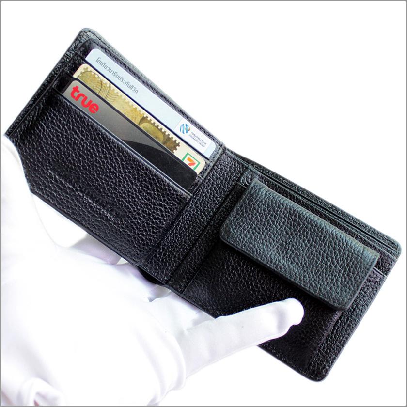 オーストリッチレッグ革/二つ折り財布/ショートウォレット/ブラック