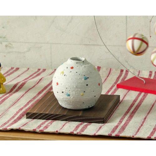 信楽焼 一輪挿し 水玉 丸 小さい 花瓶 陶器 おしゃれ 花入 花びん 花器