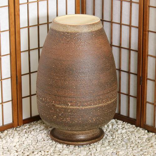 ポイント10倍]信楽焼 大きな 花瓶 窯肌 松皮 20号 おしゃれ 大壺 つぼ