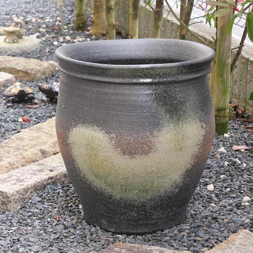 ポイント10倍]信楽焼 大きな 花瓶 窯肌 口広 17号 おしゃれ 大壺 つぼ