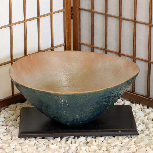 信楽焼 水盤 白ぼかし ソリ 深型 13号 花器 陶器 池坊 嵯峨御流 生け花