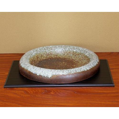 在庫数限り 信楽焼 水盤 花器 15号 窯変円盤 陶器 池坊 嵯峨御流