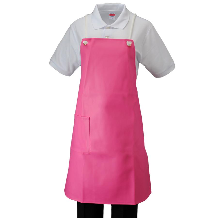 エプロン ビニール カラー 前掛 防水 レザー風 保育園 イベント 給食