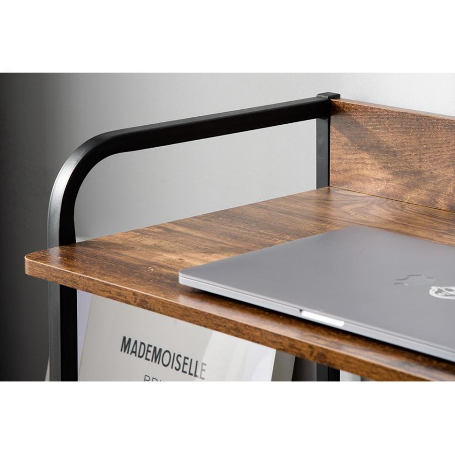 BTM 【全品8%OFF】パソコンデスク 引き出し付き 3段シェルフ付 木製