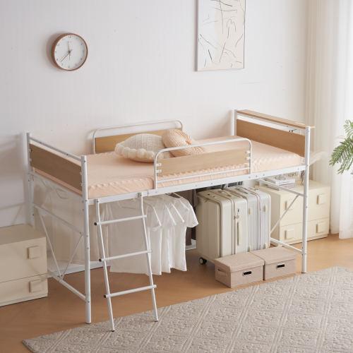 BTM ロフトベッド パイプベッド システムベッド シングル 収納棚付く