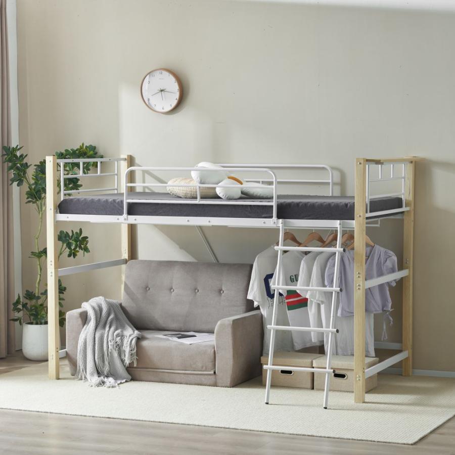 BTM ロフトベッド パイプベッド シングル システムベッド ロータイプ