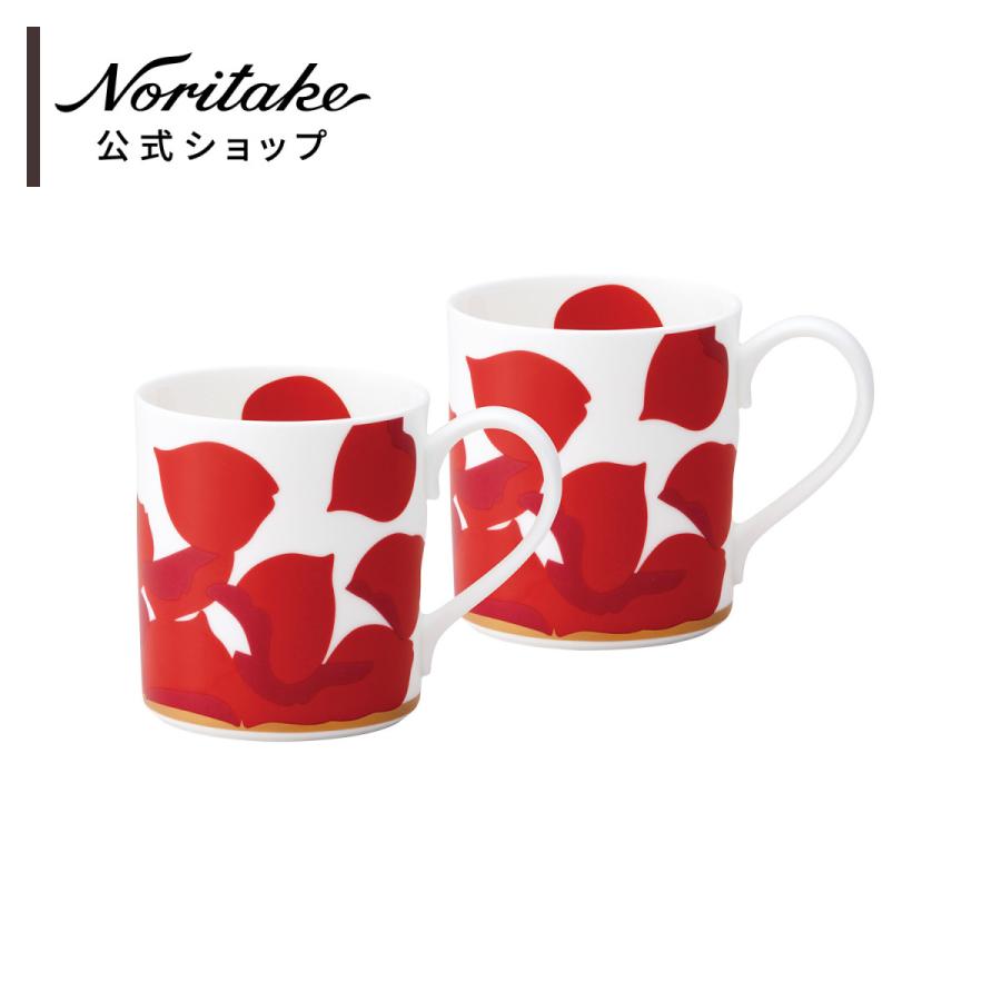 ノリタケ ローザロッサ マグカップペア ( ギフトボックス入り 赤