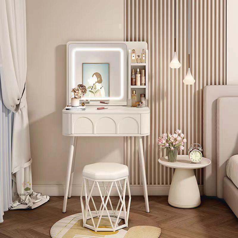 2023新品 ドレッサー 白 ナチュラル 鏡台 LEDライト付き ドレッサー