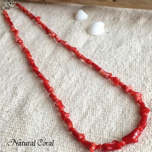 血赤珊瑚 ちあかさんご サンゴ ネックレス 枝 小玉 ナチュラルコーラル