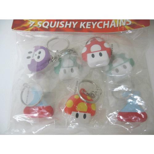 メール便で送料無料 US版 ニンテンドー スクイーズ ミニキーチェーン 7