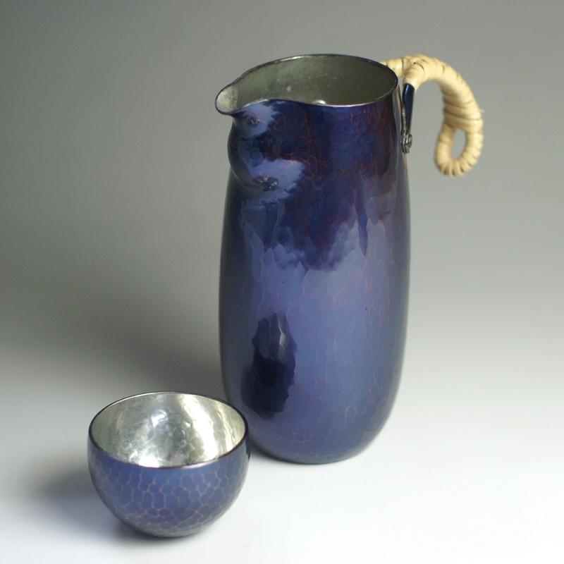 ぐい呑み 銅器 藍古色 小 鎚起工房 清雅堂 酒器 鍛金 打ち出し 日本酒
