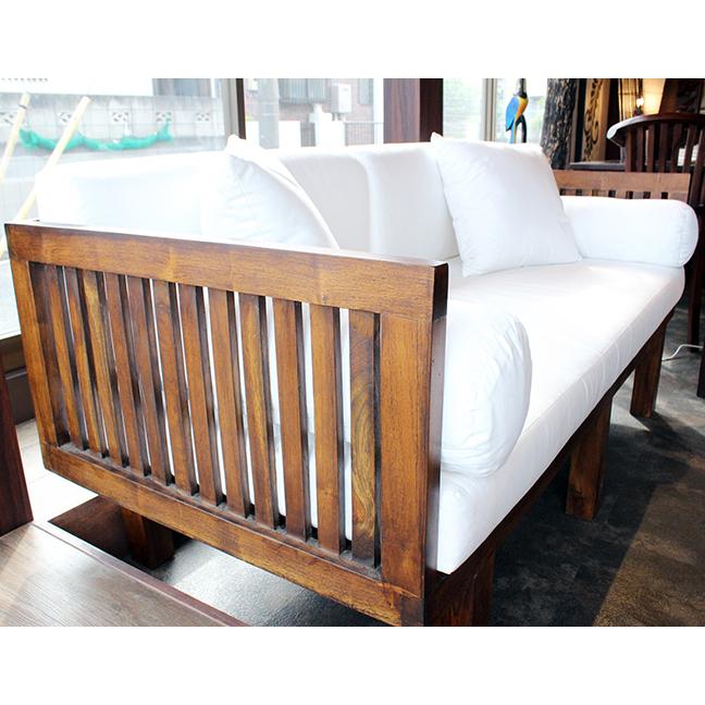 受注生産商品 チークソファ W180cm ウォルナットブラウン チーク材