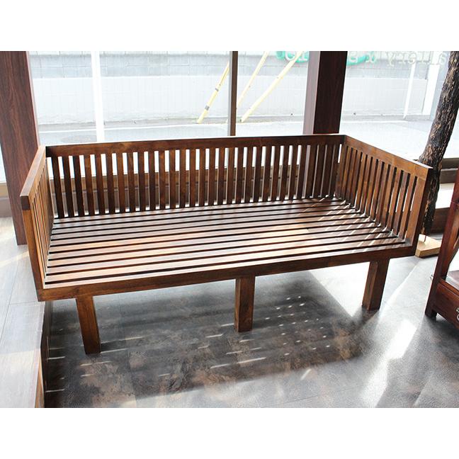 受注生産商品 チークソファ W180cm ウォルナットブラウン チーク材