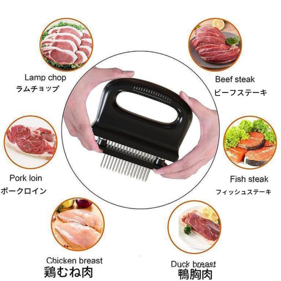 肉筋切り器 ミートテンダライザー 肉たたき お肉が柔らかくなる 48刃