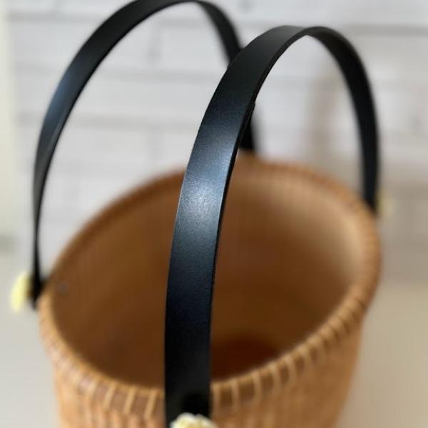 Nantucket ナンタケットバスケット スムースレザーハンドル 長さ42cmx