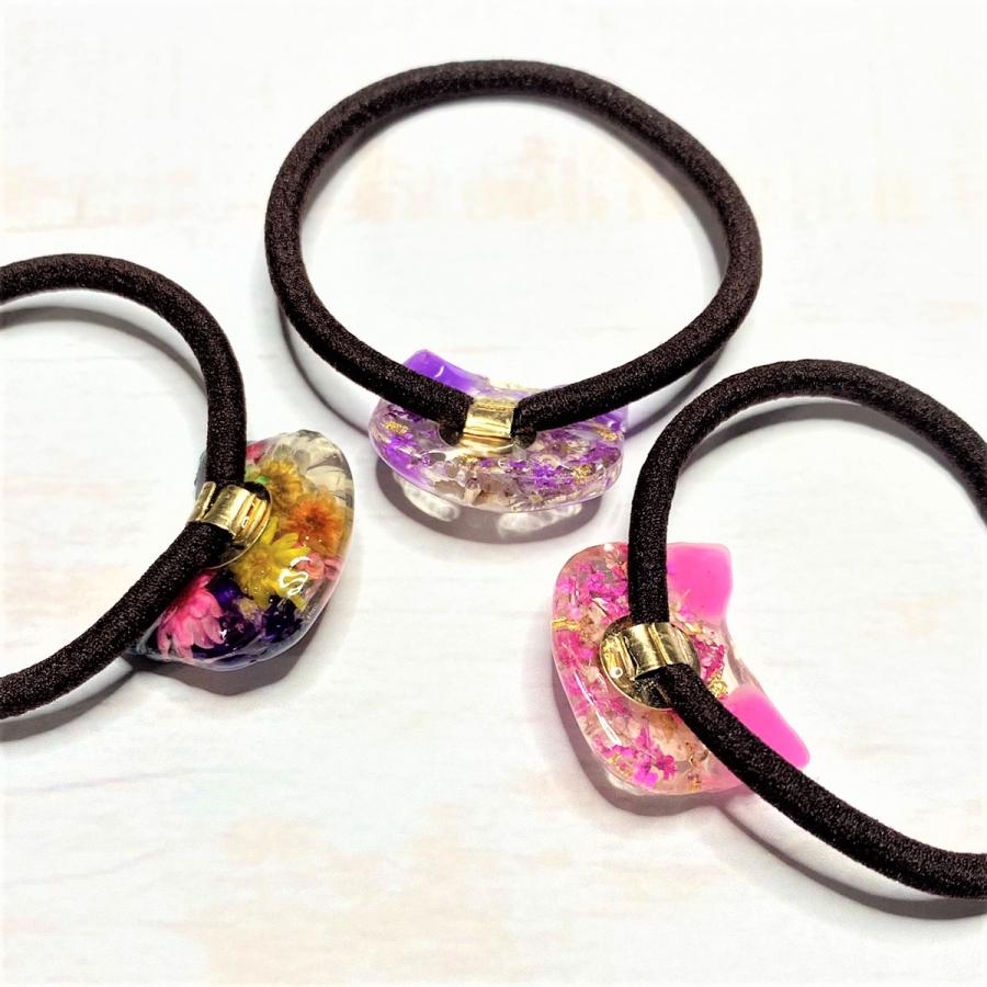 ねこちゃんヘアゴム 猫 ドライフラワー フラワー 髪飾り お花ネコ