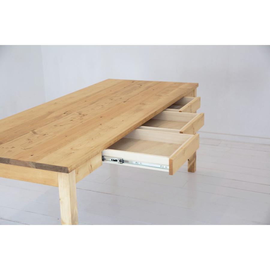 NEALD ダイニングテーブル 引き出し 片側 食卓 単品 幅180 無垢 北欧