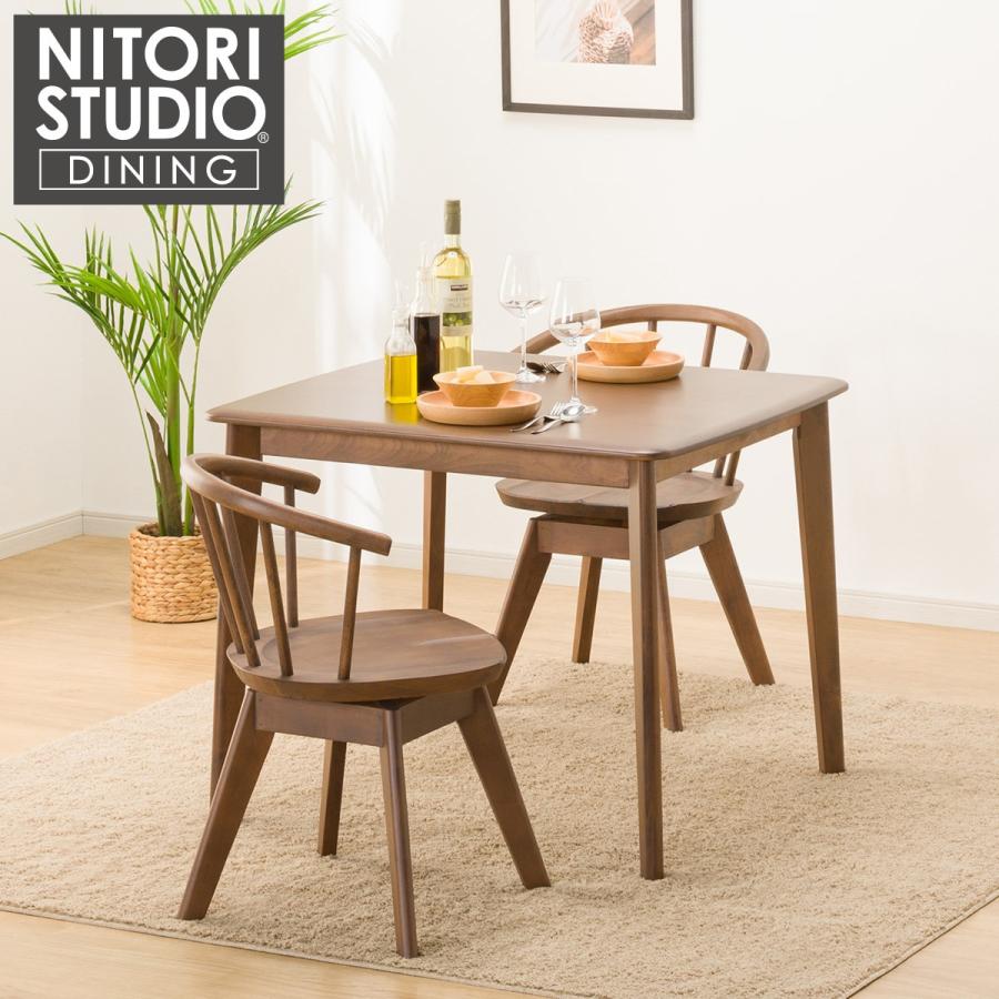 ニトリ（NITORI） ダイニングテーブル3点セット(NコレクションT-01 90