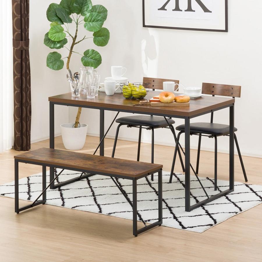 ニトリ（NITORI） 幅120 ダイニングテーブル4点セット(DTステイン