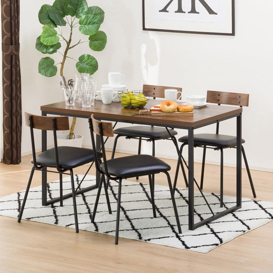 ニトリ（NITORI） 幅120 ダイニングテーブル5点セット(DTステイン