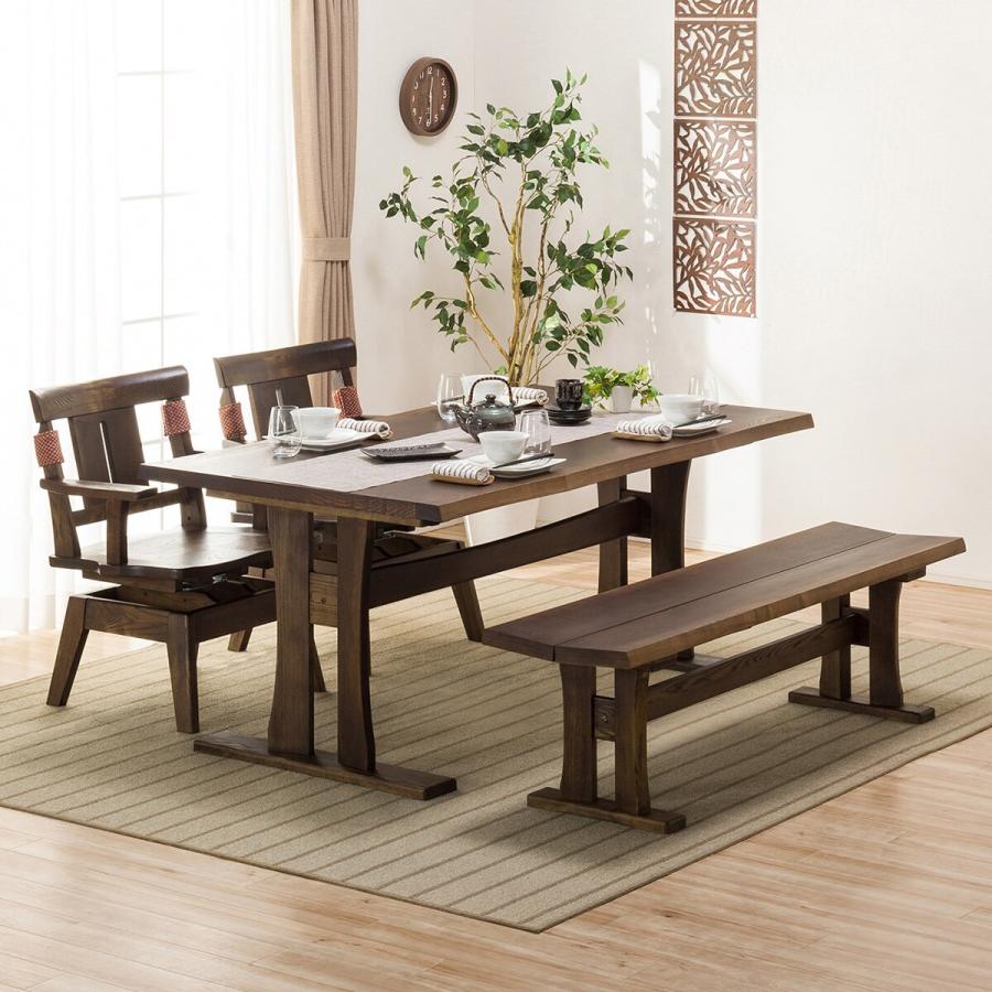 ニトリ（NITORI） ダイニングチェア(ヤマト肘付き回転 板座DBR) 食卓