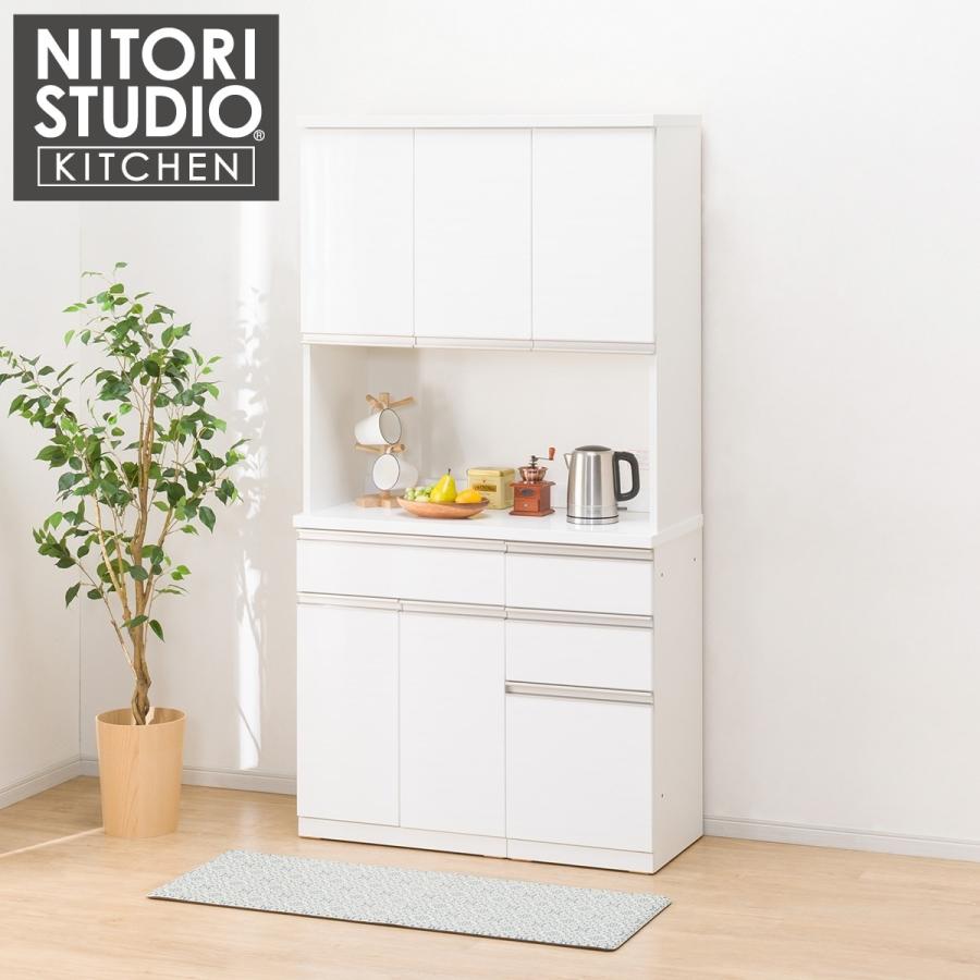 ニトリ（NITORI） 幅100cm キッチンボード(リガーレ100KB上台ハイ