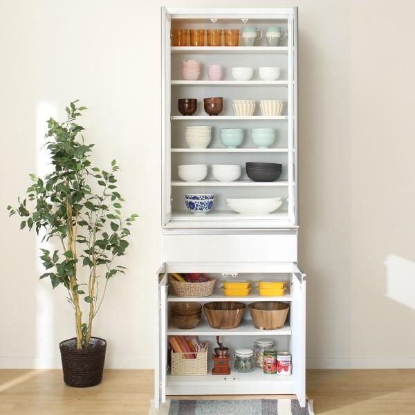 ニトリ（NITORI） 幅70cm 食器棚(アルミナ2 70DB SI) ニトリ期間限定