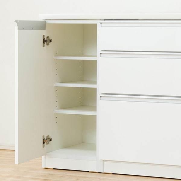 ニトリ（NITORI） 幅150cm 食器棚(レジューム 150TF-H WH/150QL-R WH