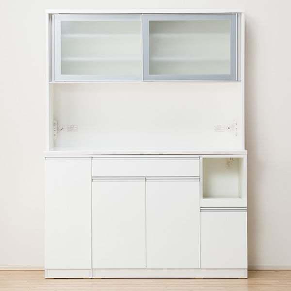 ニトリ（NITORI） 幅150cm 食器棚(レジューム 150AG-S WH/150TH-R WH