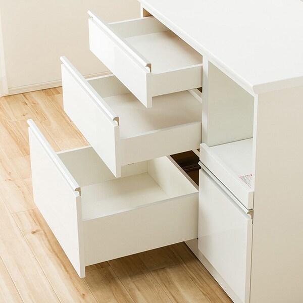 ニトリ（NITORI） 幅90 キッチンボード(レジューム 90AG-S WH/90QL-R