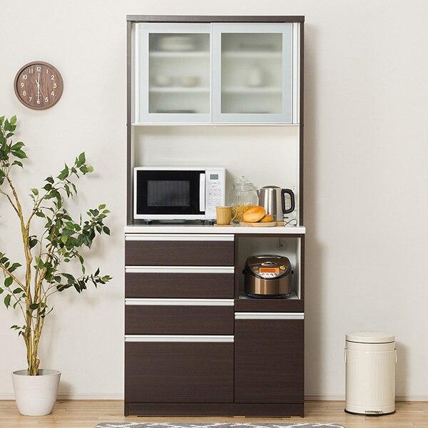 ニトリ（NITORI） 幅90 キッチンボード(レジューム 90AG-S DBR/90QH-R