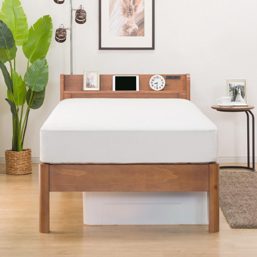 ニトリ（NITORI） ベッド シングル 頑丈こぼれ止め棚付きベッド