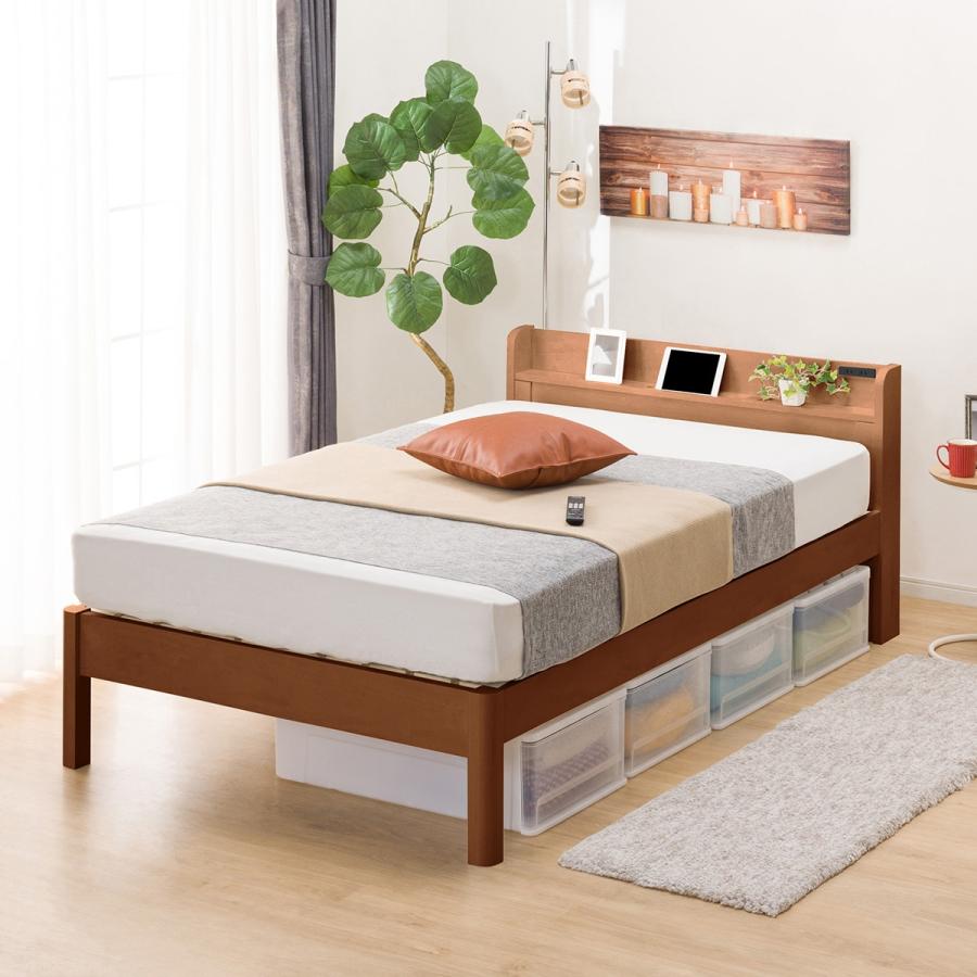 ニトリ（NITORI） ベッド セミダブル 頑丈こぼれ止め棚付きベッド