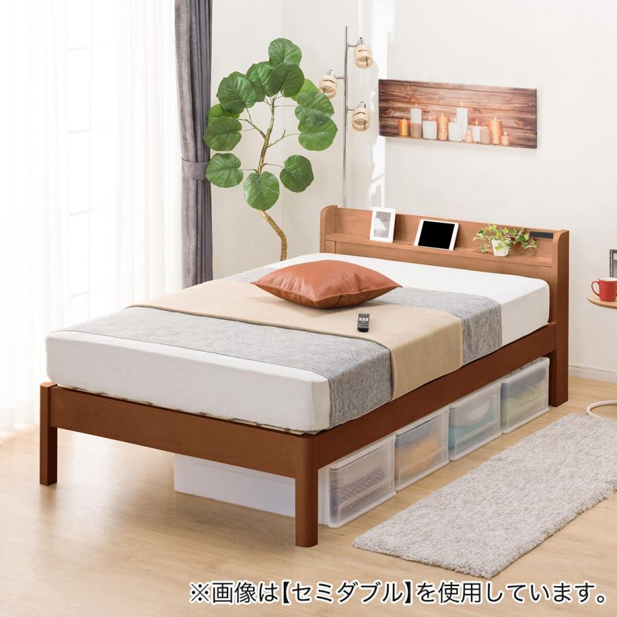 ニトリ（NITORI） ベッド ダブル 頑丈こぼれ止め棚付きベッドフレーム