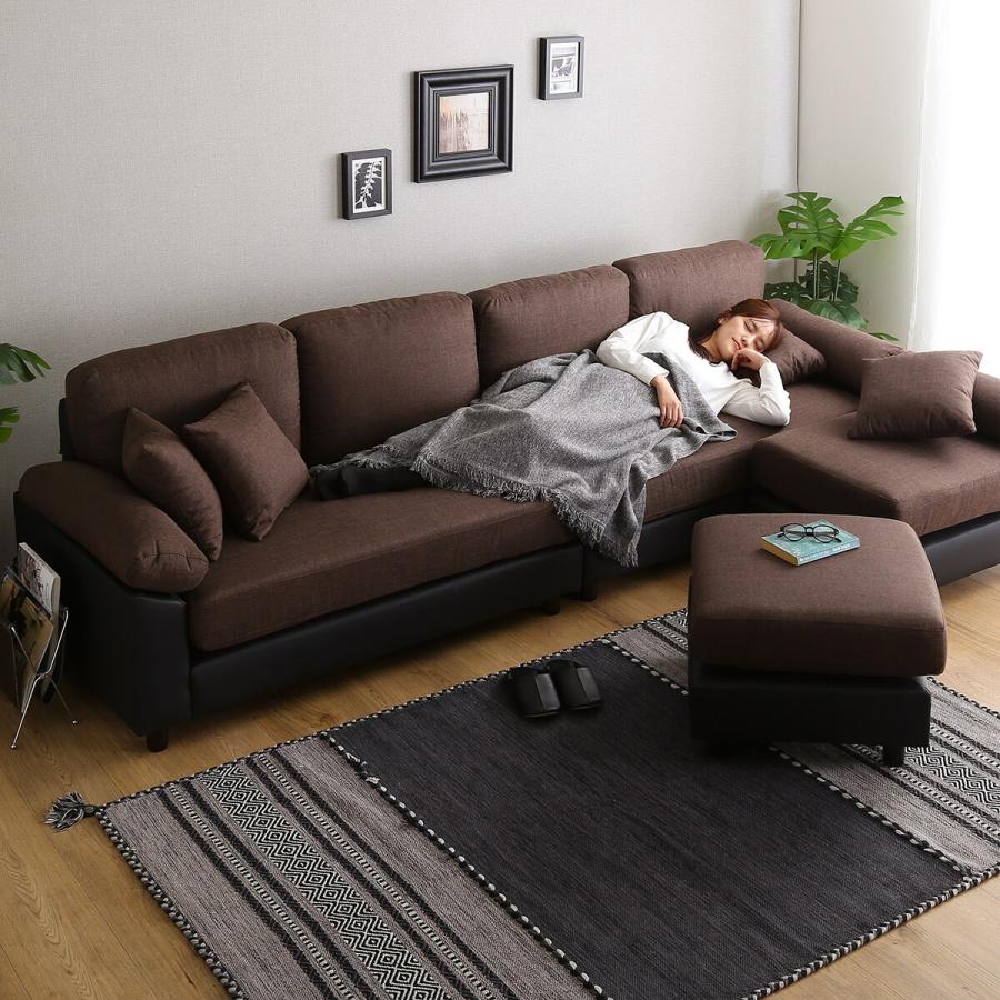 ニトリ（NITORI） ソファー ソファ PVC×布張り6人掛けコーナーカウチ