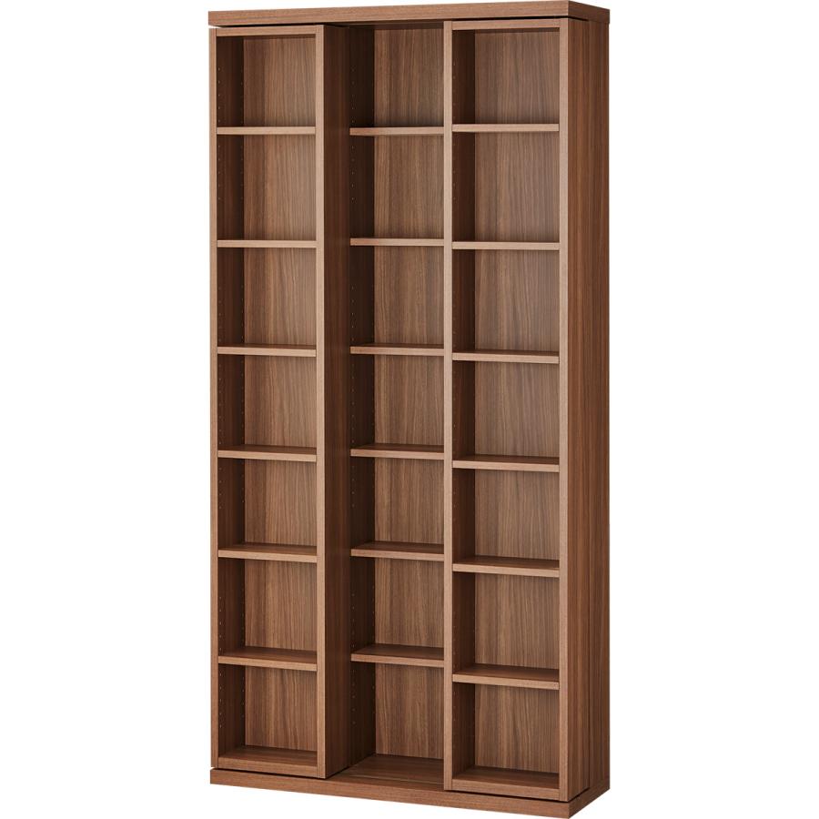 ニトリ（NITORI） Wスライド本棚(S BS002 MBR) 書棚 ラック シェルフ