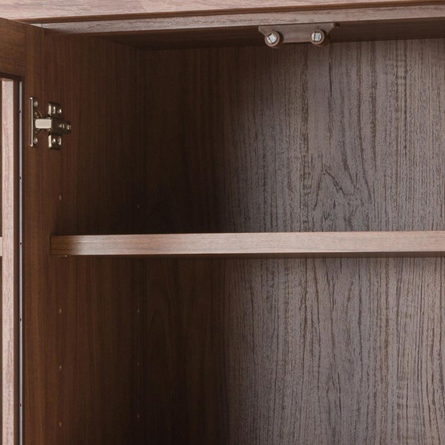 ニトリ（NITORI） ガラス扉 本棚(カット I 90 MBR) 書棚 ラック