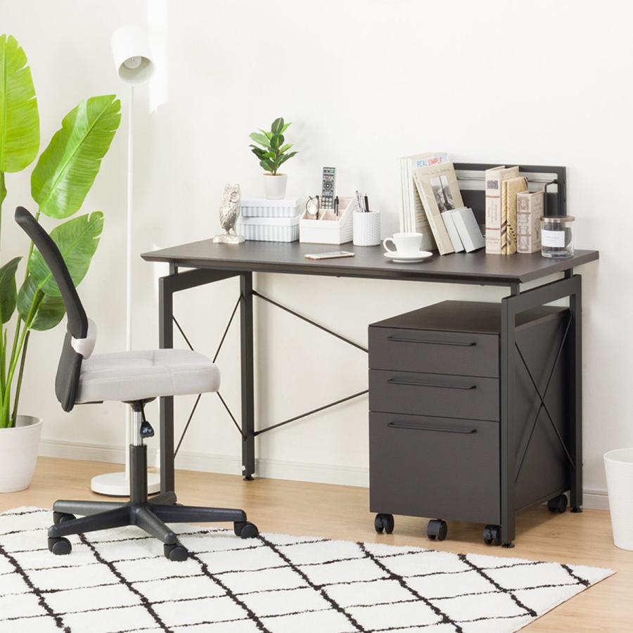 ニトリ（NITORI） 幅120cm デスクワゴンセット(サーヤ DBR) パソコン