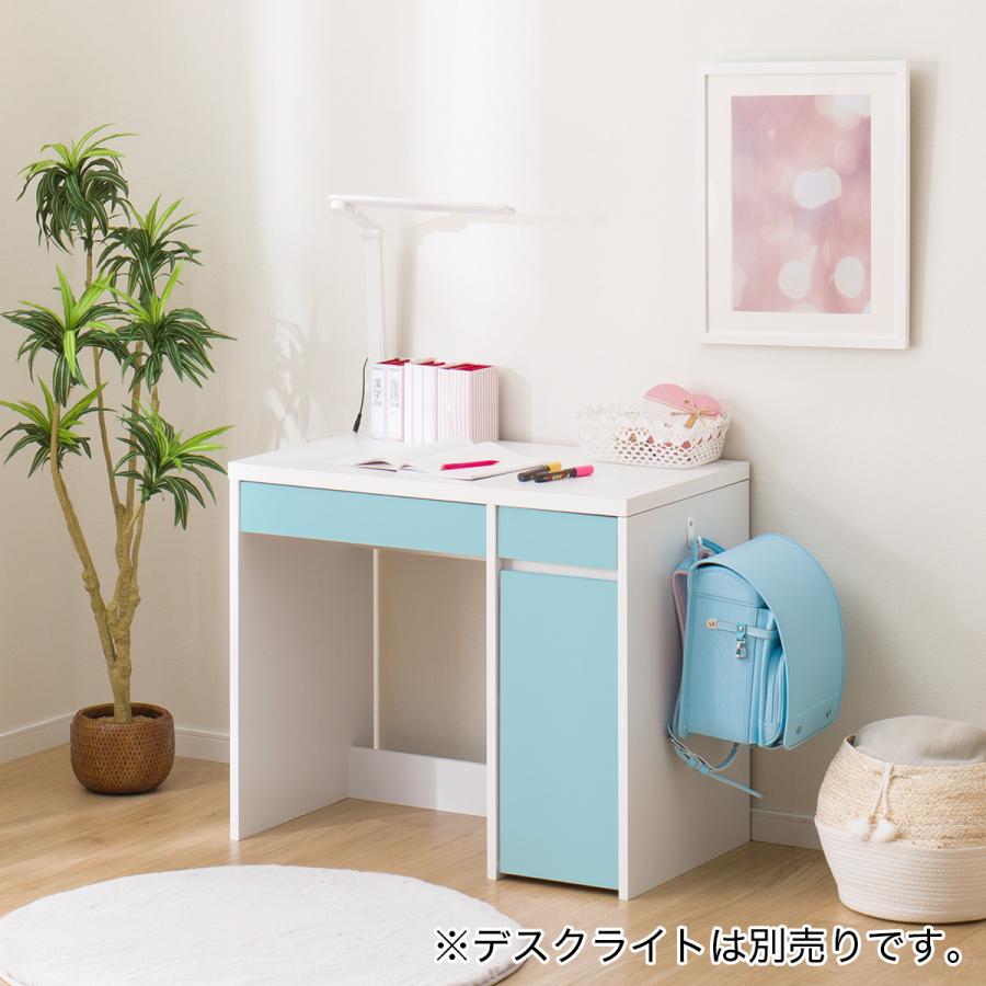 ニトリ（NITORI） デスク(ES23 WH/BL) 学習机 学習デスク パソコン